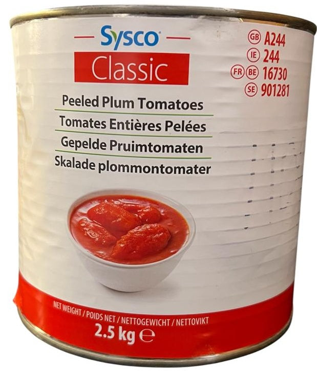 TOMATES PELADOS CONSERVA 1X2,5KG. Lote 150 unidades. ($3.450 + IVA por unidad)