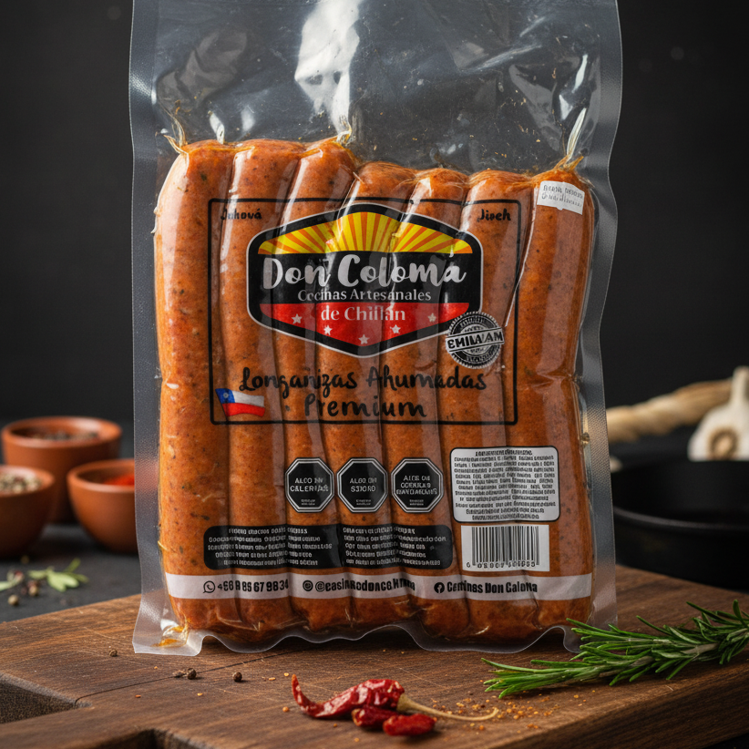 LONGANIZA DE CHILLAN DON COLOMA 15 x 1 kg - Lote 300 kg ($4.990 + IVA x kg)