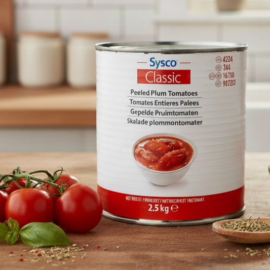 TOMATES PELADOS CONSERVA 1X2,5KG. Lote 150 unidades. ($3.450 + IVA por unidad)